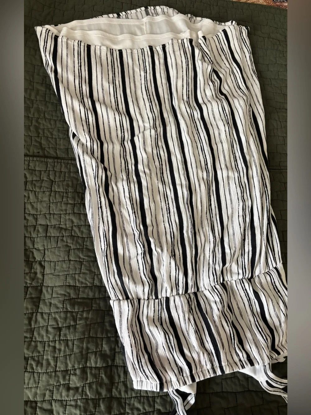 Beautees Black and White Striped Sundress. Made in Mexico.